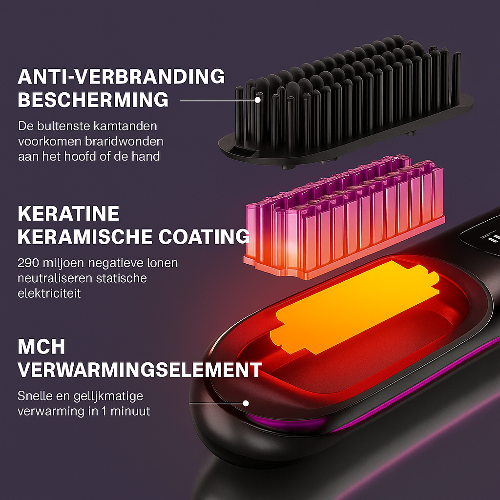 HairLux™ Stylingborstel Zonder kabel On-The-Go