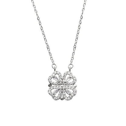 Magnetic 4-in-1 Heart & Four-Leaf Clover Pendant Necklace - Cubic Zircon Jewelry for Women2025-10-20 20:04:44